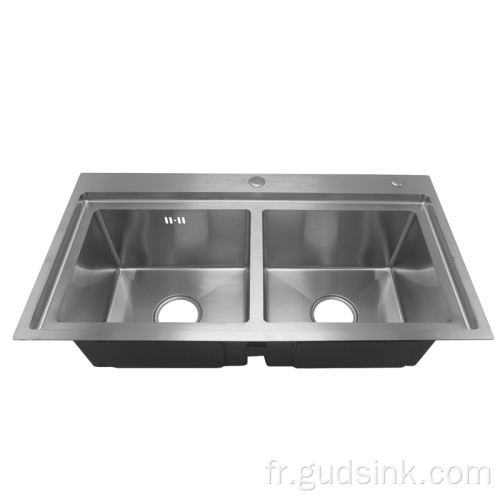 Double Bowls Handmade Laundry Kitchen Sink Workstation